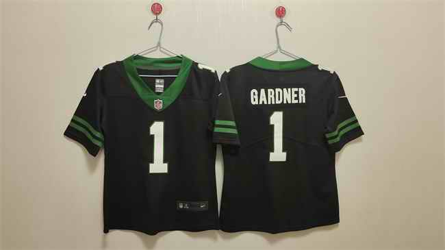 Women's New York Jets #1 Ahmad Sauce Gardner  Black Vapor Stitched Jersey(Run Small)